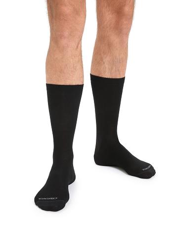 Black Men's Icebreaker Merino Lifestyle Fine Gauge Crew Socks | USA 1011LISH